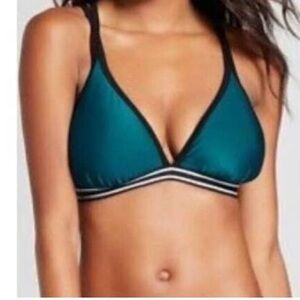 Xhilaration Womens S Cross Back Bikini Top Teal Blue